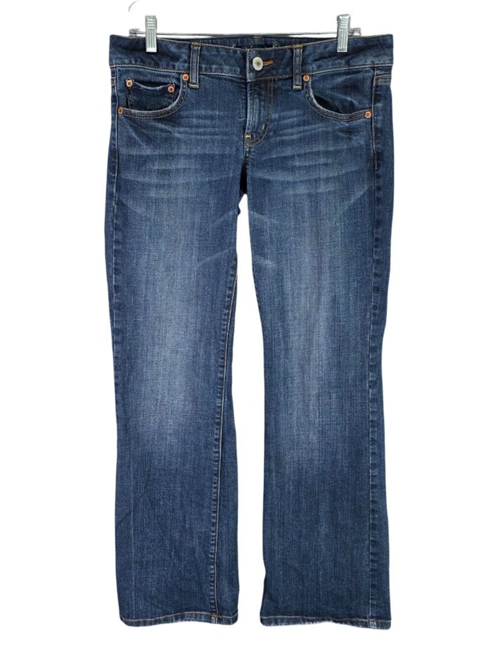 Womens American Eagle Favorite Boyfriend Stretch Blue Denim Jeans Mid Rise 8